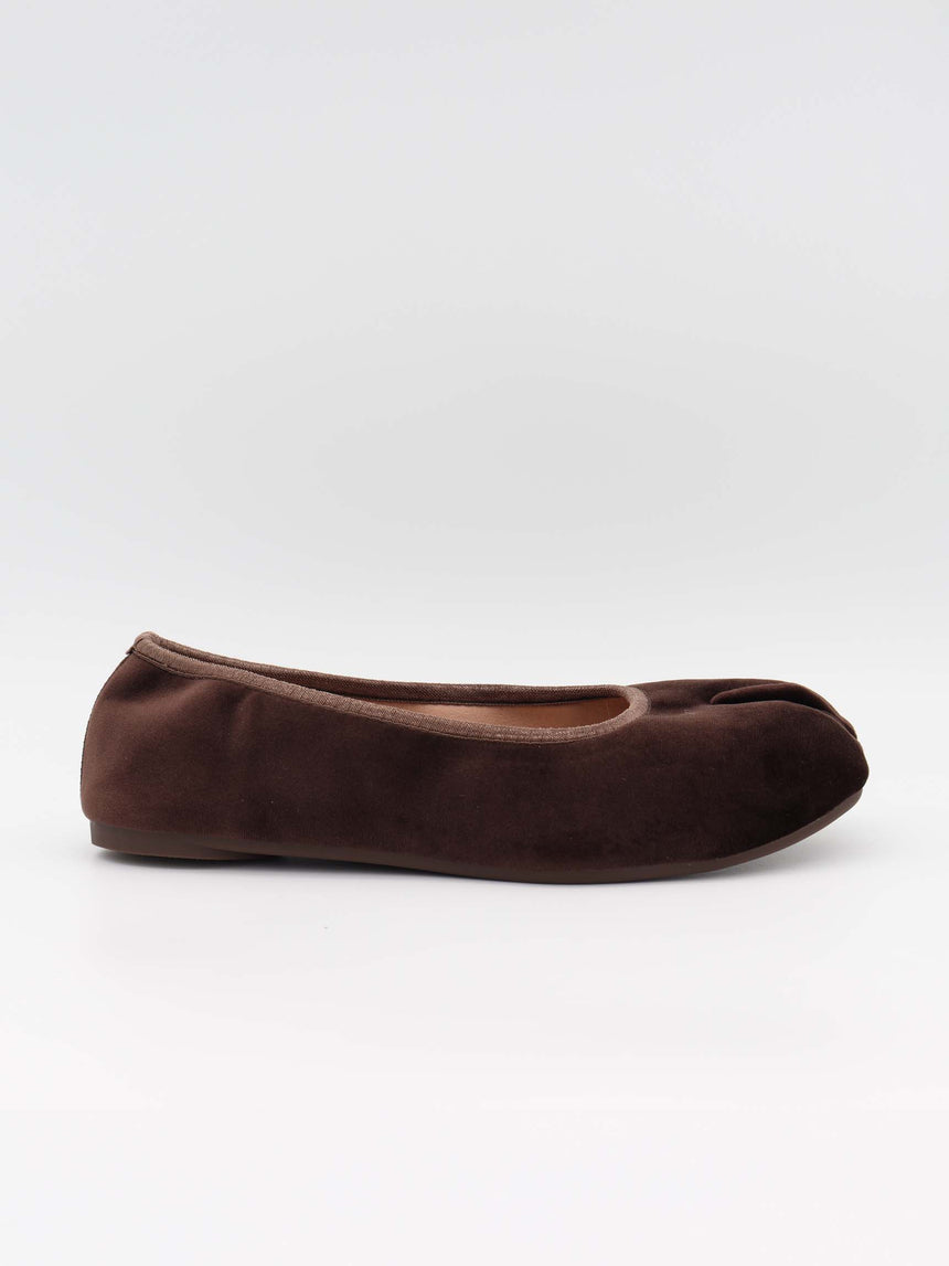 Ronia split toe ballerina - Mørkebrun