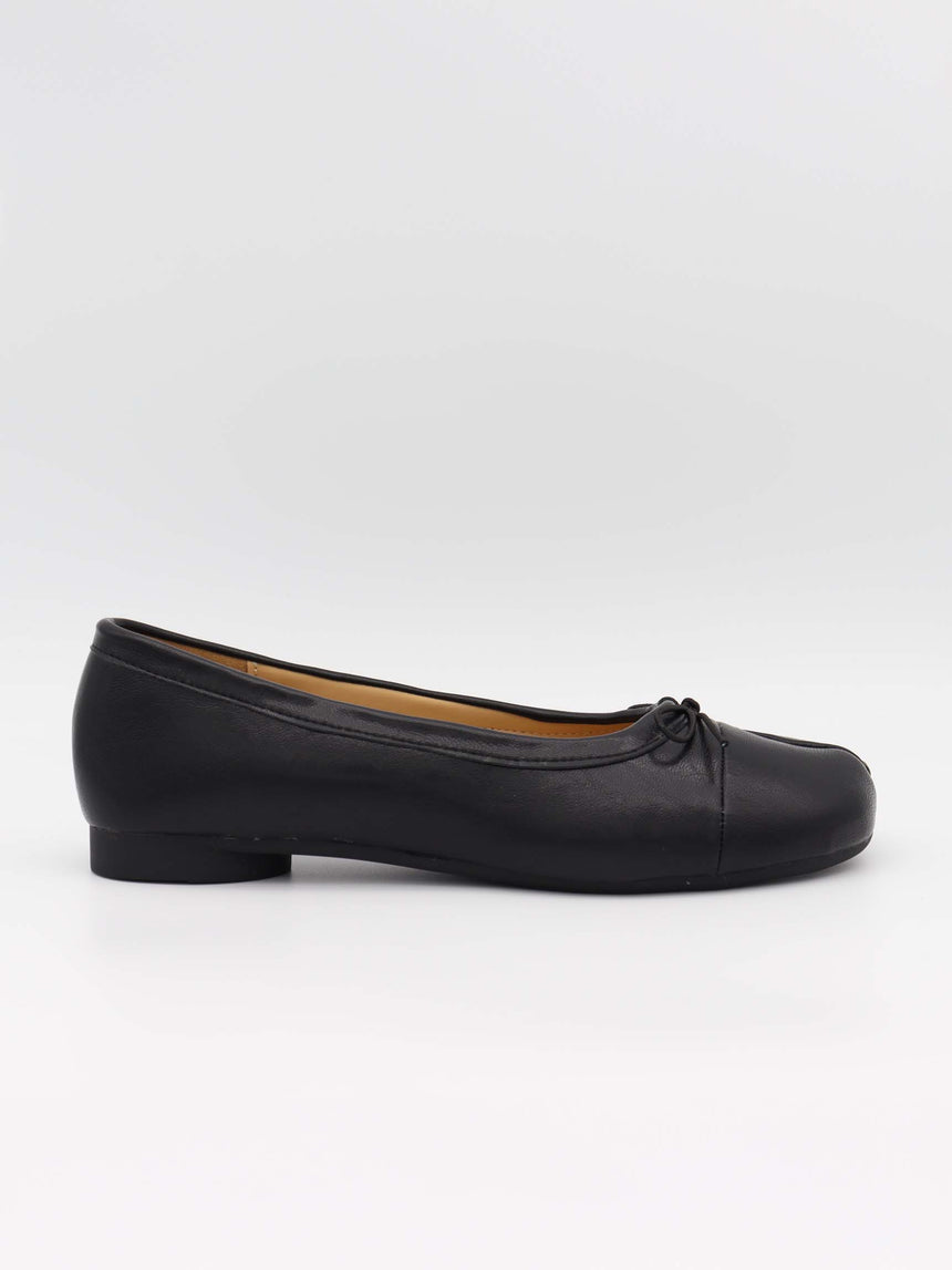 Auletta split toe ballerina med sløjfe - Sort
