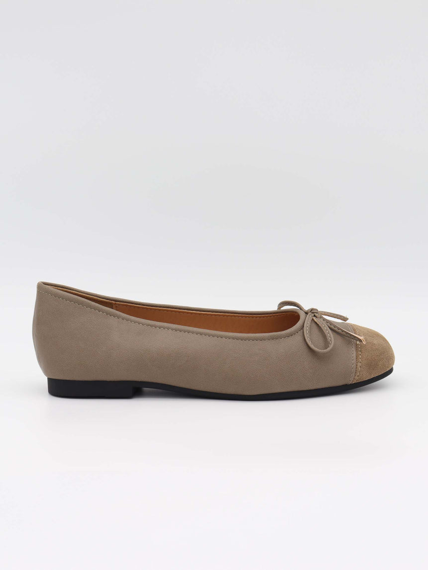 Elowia ballerina med sløjfe - Taupe