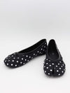 Tovea split toe ballerina med polkaprikker - Sort/Hvid