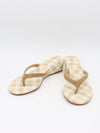 Lavina sandal med kilehæl og tern - Beige