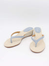 Lavina sandal med kilehæl - Lyseblå/Beige