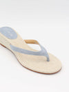Lavina sandal med kilehæl - Lyseblå/Beige