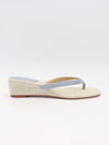 Lavina sandal med kilehæl - Lyseblå/Beige