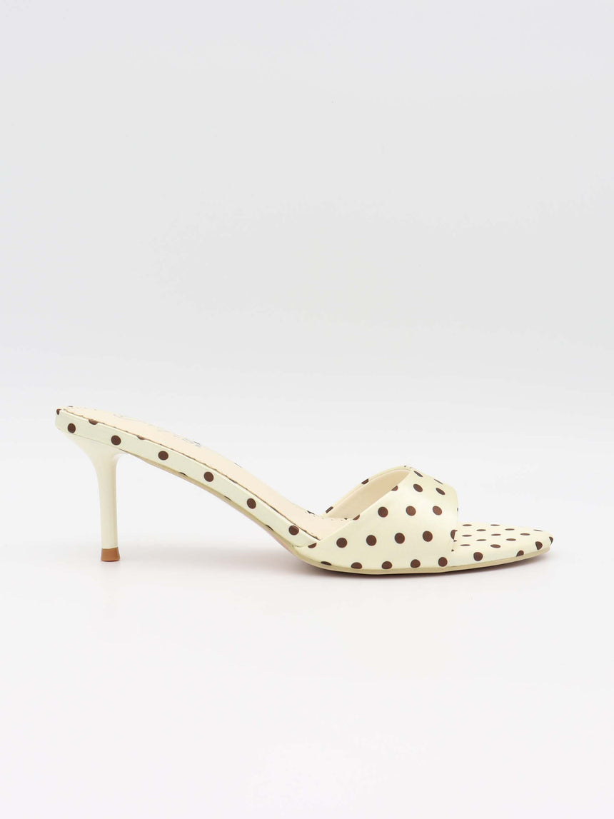 Dottie mules - Creme/Brun