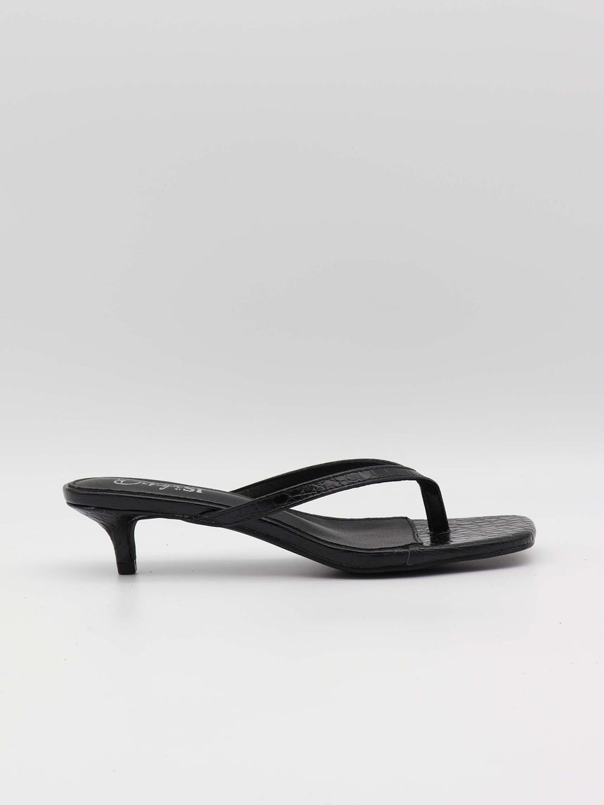 Safine mules med krokodilleprint - Sort