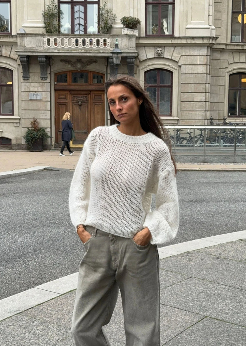Ina striktrøje - Hvid