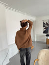 Valdamara striktrøje med turtleneck - Brun