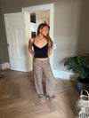 Elsie herringbone lavtaljet suit bukser - Brun