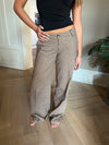 Elsie herringbone lavtaljet suit bukser - Brun