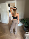 Elsie herringbone lavtaljet suit bukser - Brun