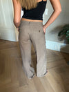 Elsie herringbone lavtaljet suit bukser - Brun
