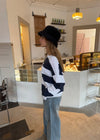 Celestine sweater med striber - Navy/hvid