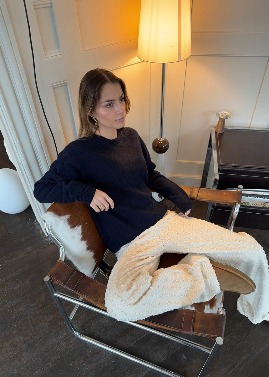 Tea sweater i uld - Navy