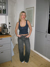 Gatulina pointelle tank top med knapper - Navy