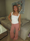 Thilda top med blonde detaljer - Hvid