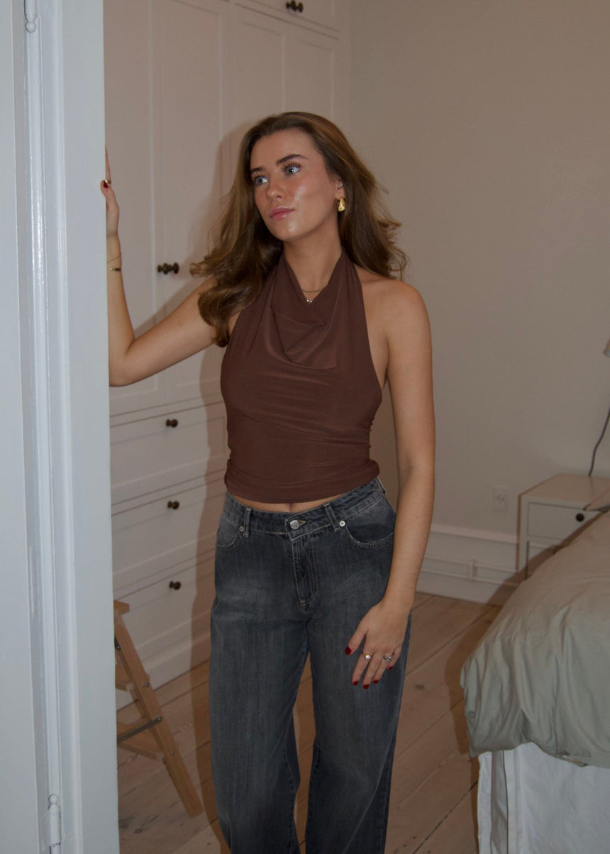 Dora halterneck top - Brun