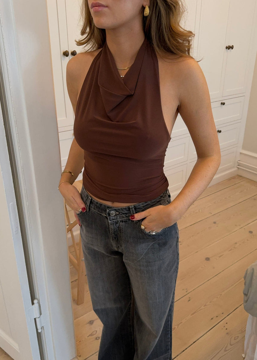 Dora halterneck top - Brun