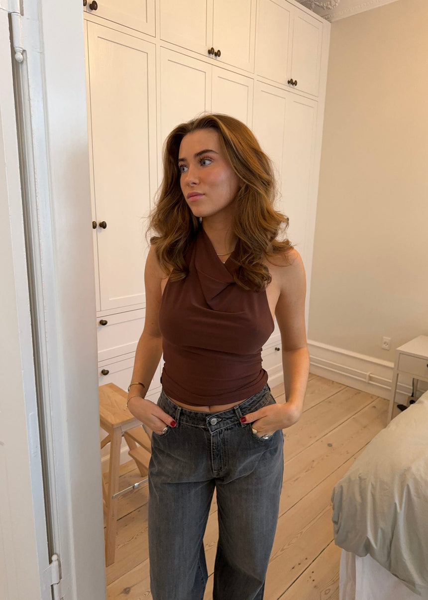 Dora halterneck top - Brun