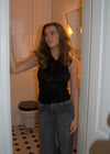 Lovinia top med palietter - Sort