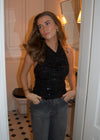 Lovinia top med palietter - Sort