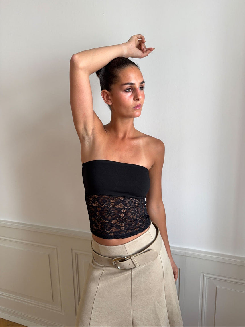 Zera tubetop i blonde - Sort