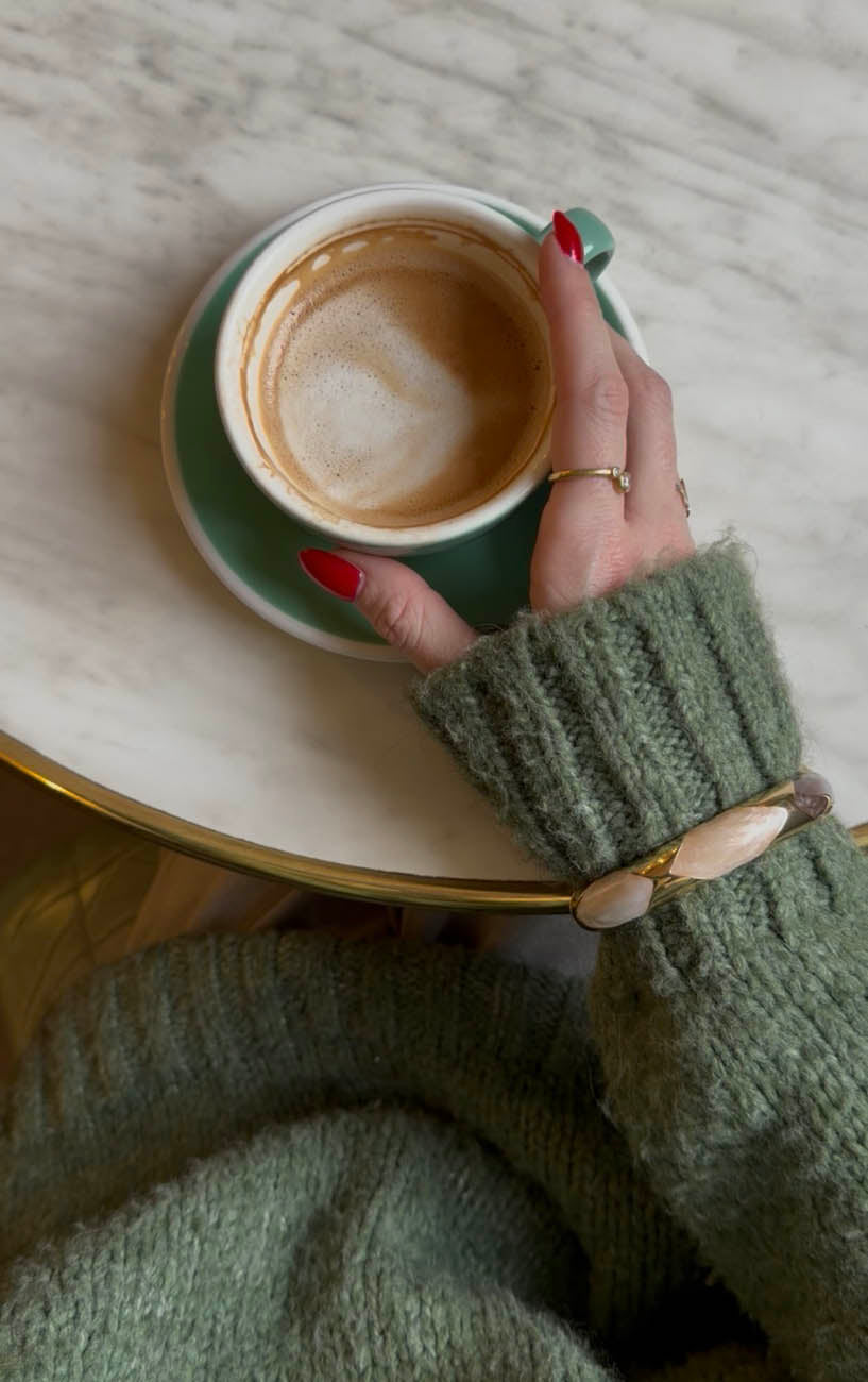 Tove armbånd med mønster - Nude/hvid/brun