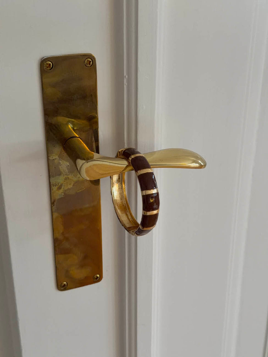 Eivora armbånd med striber - Brun/guld