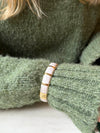Eivora armbånd med striber - Perlemor/guld