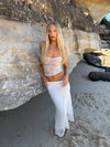 Nadja asymmetrisk nederdel i blonde - Hvid