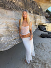 Nadja asymmetrisk nederdel i blonde - Hvid
