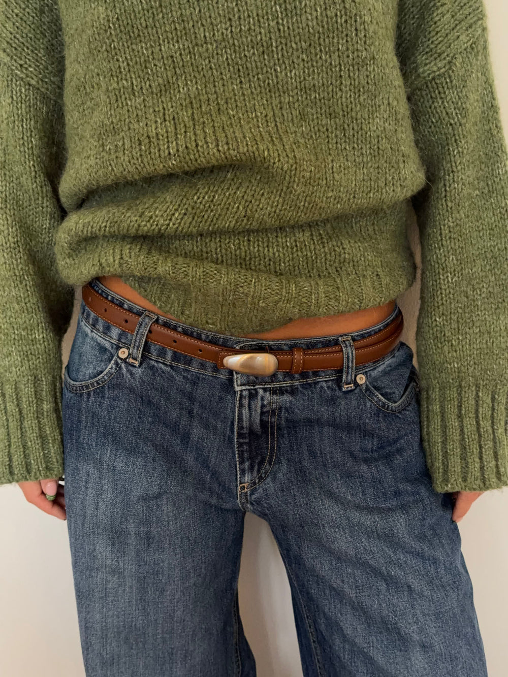 Core bælte - Brun/sølv