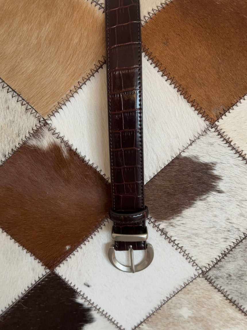 Noble bælte - Mørkebrun/sølv