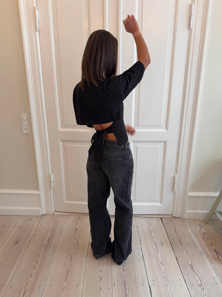 Sage baggy jeans - Mørke grå denim