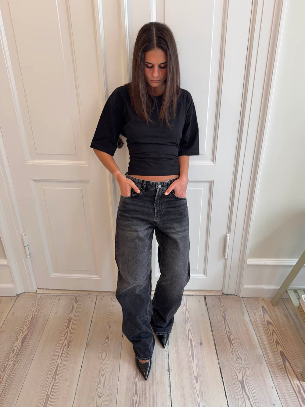 Sage baggy jeans - Mørke grå denim