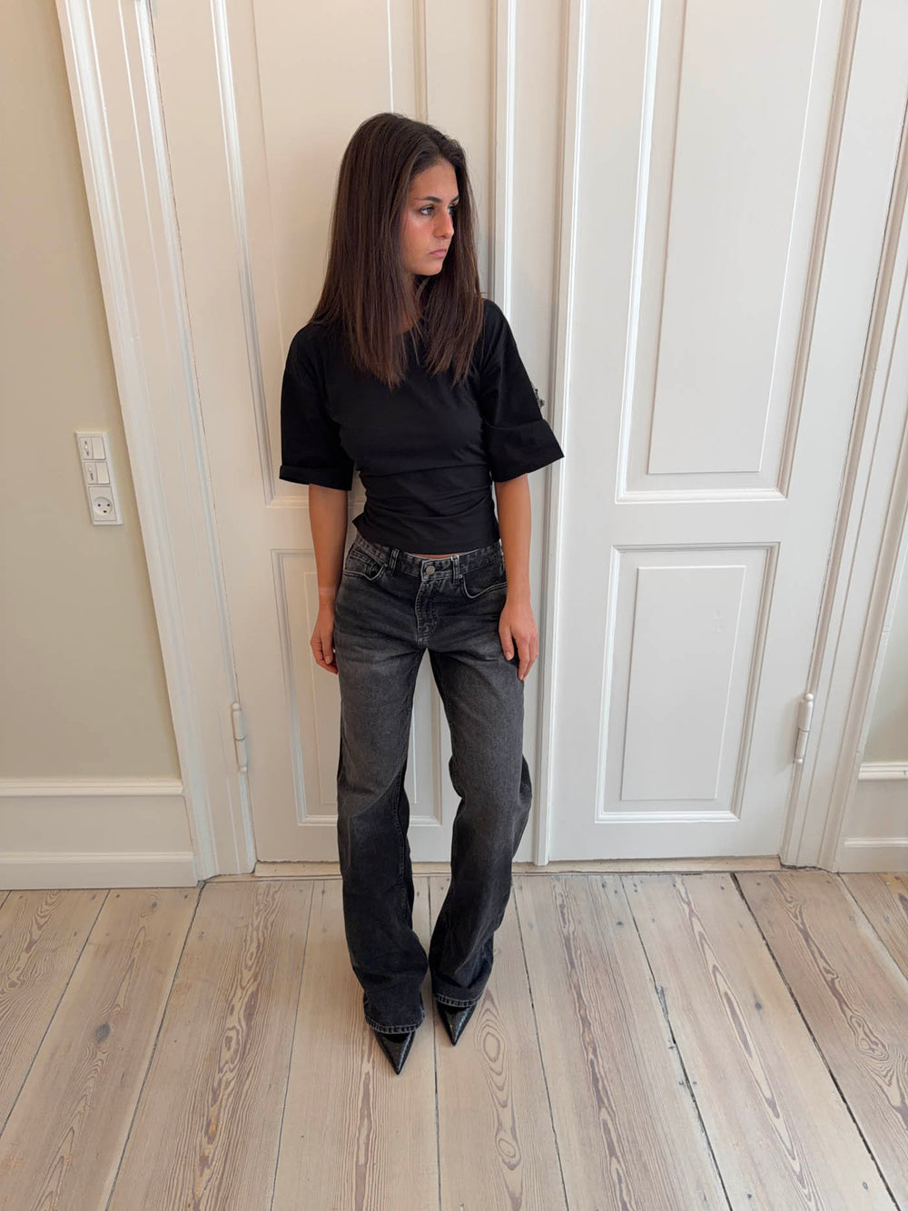 Sage baggy jeans - Mørke grå denim