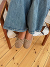 Yuna ballerina med hæl - Beige