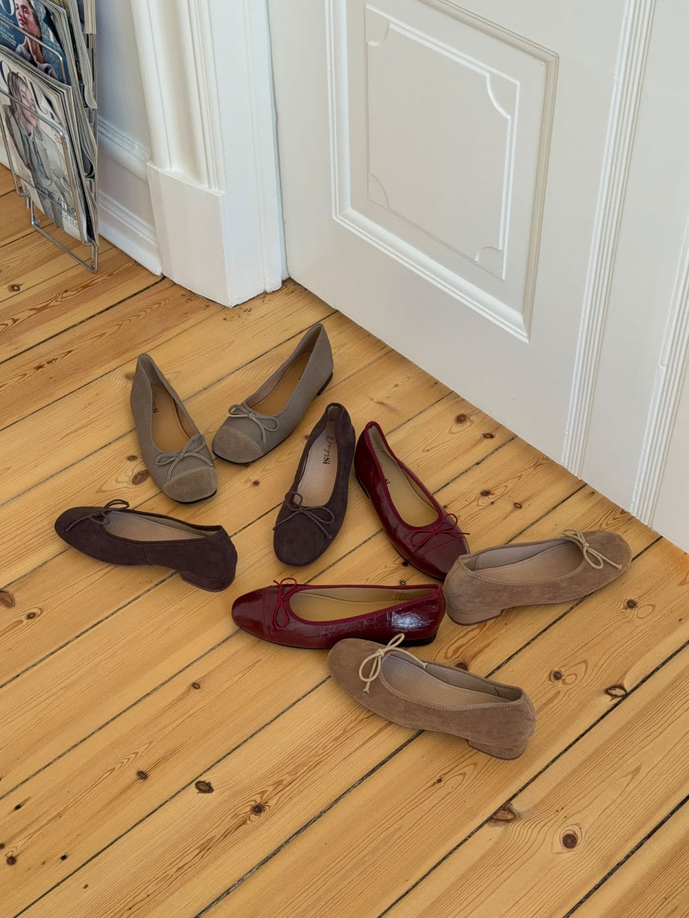Yuna ballerina med hæl - Brun