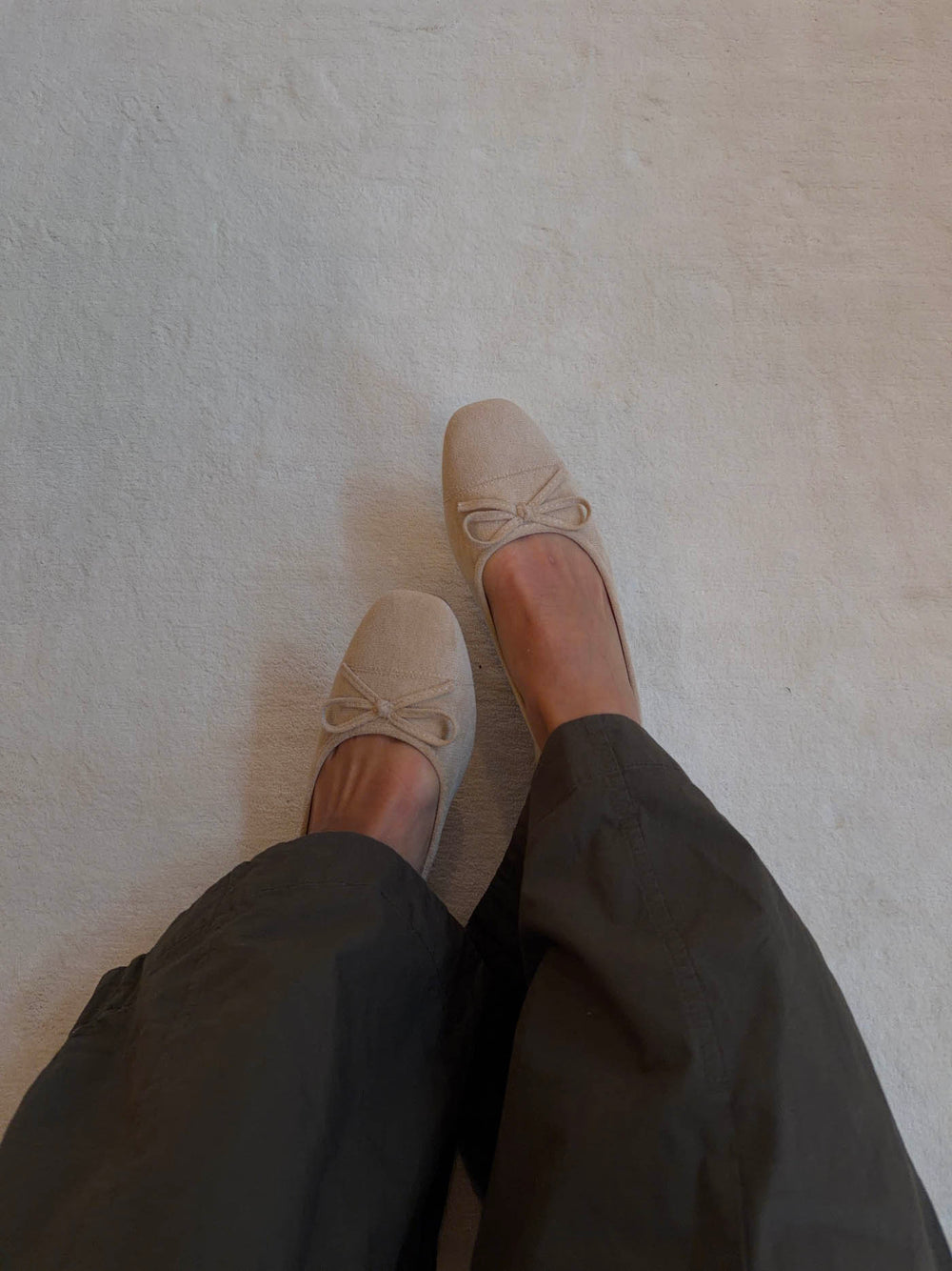Fione ballerinaer i ruskind - Beige