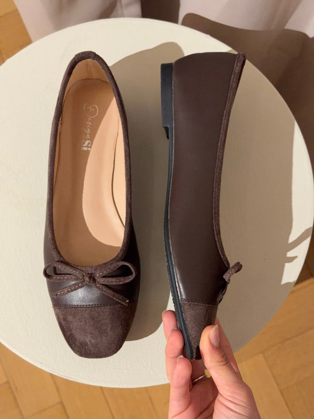 Fione ballerinaer i ruskind - Brun