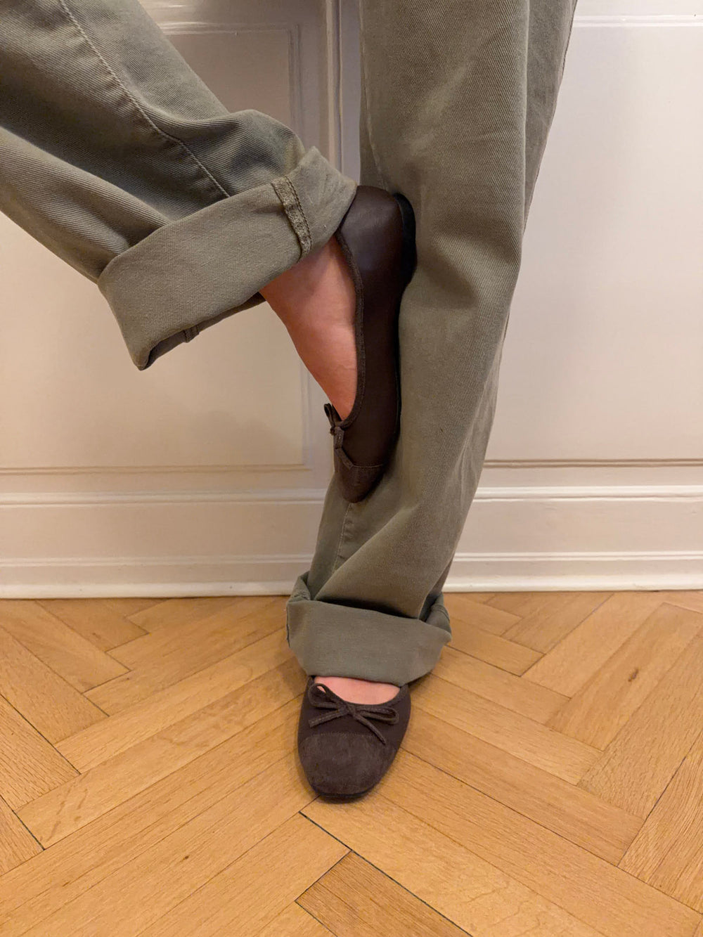 Fione ballerinaer i ruskind - Brun