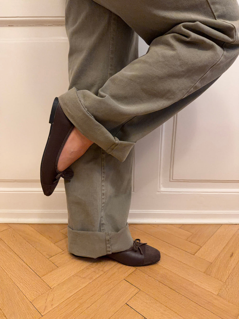 Fione ballerinaer i ruskind - Brun