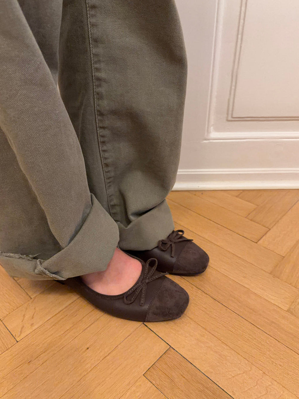 Fione ballerinaer i ruskind - Brun