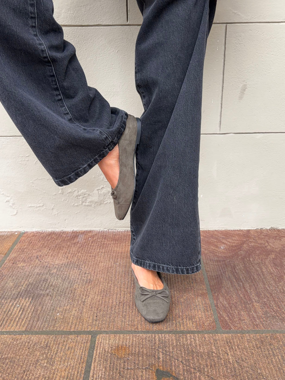 Fione ballerinaer i ruskind - Kaki