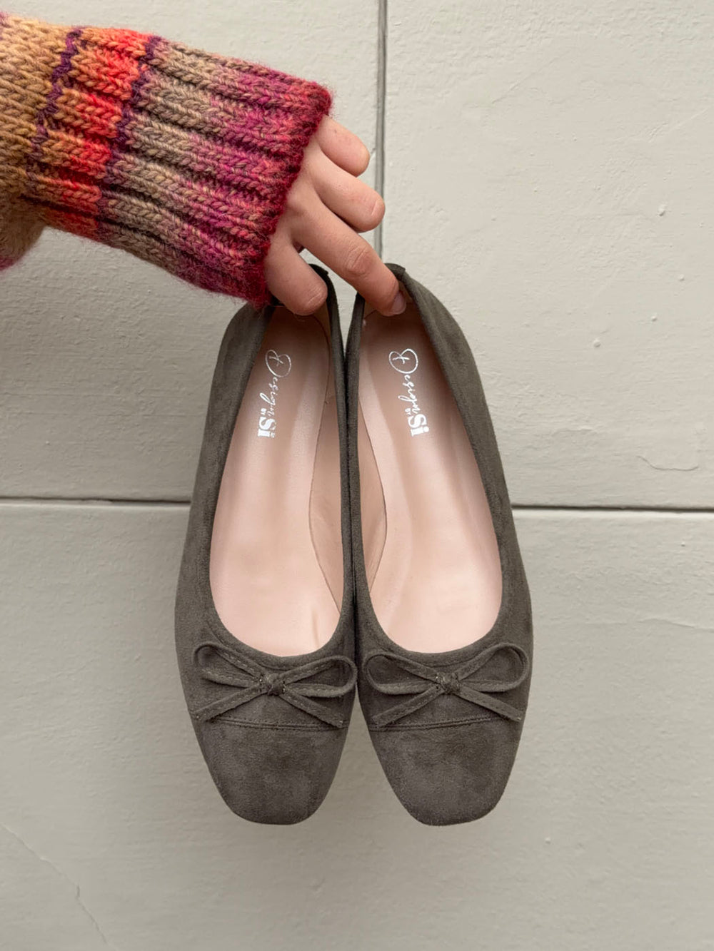 Fione ballerinaer i ruskind - Kaki