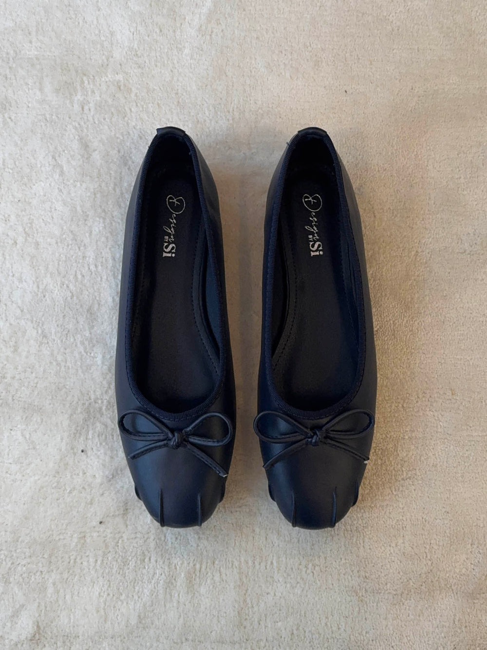 Eline ballerinaer med detaljer - Mørk Navy