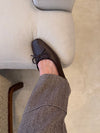 Eline ballerinaer med detaljer - Mørkebrun