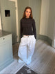 Carmen oversized bukser med bælte - Hvid