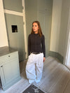 Carmen oversized bukser med bælte - Hvid
