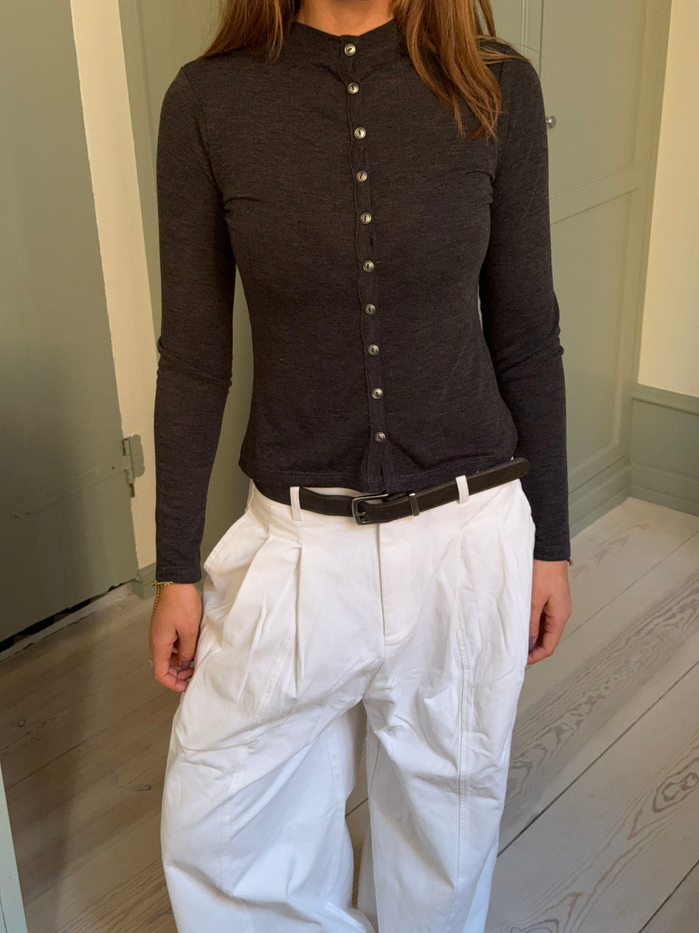 Carmen oversized bukser med bælte - Hvid